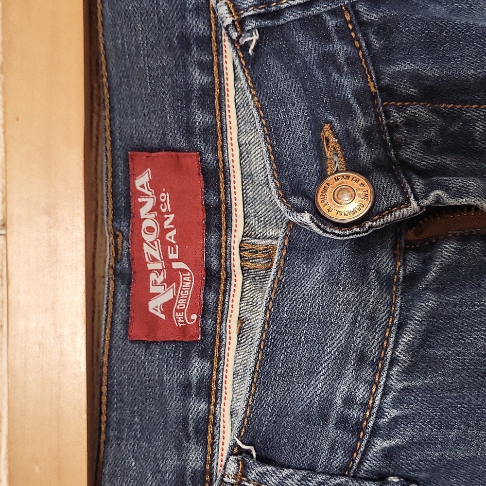 💟 Arizona Men's 34×32 Denim Blue Slim Straight Jeans - Picture 2 of 5